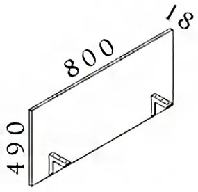 Képernyő Visio 80 x 1,8 x 49 cm - eladó, bükkfa
