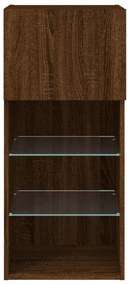 barna tölgyszínű TV-szekrény LED-lámpákkal 40,5x30x90 cm
