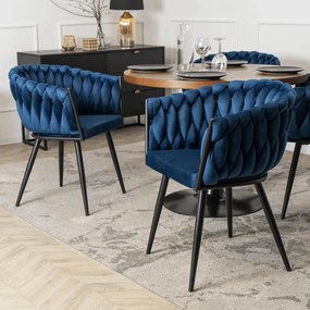 Sötétkék Bársony Étkezőszék ELENA
