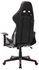 fekete és bordó műbőr gamer szék lábtámasszal