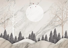Kép - Téli táj (üvegen) (70x50 cm)