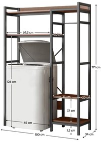 DELSIN polc a mosógép fölé , sötét tölgy