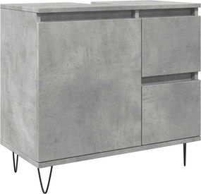 vidaXL betonszürke szerelt fa fürdőszobai mosdószekrény 65x33x60 cm