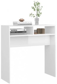 magasfényű fehér forgácslap tálalóasztal 78 x 30 x 80 cm