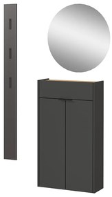 Antracitszürke-natúr színű előszoba bútor Ameca – Germania