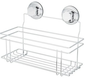 Ezüstszínű öntapadós fém fürdőszobai polc Bestlock Bath – Compactor