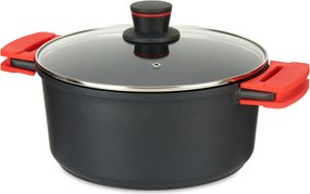 Edény Fedővel Alumínium Kerek Fekete 28X16,7 CM Molten Fogantyúkkal