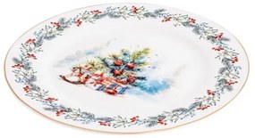Karácsonyi fenyőfás hintalovas porcelán desszertes tányér - 20 cm