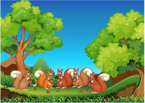 Kép - boldog mókusok (üvegen) (70x50 cm)
