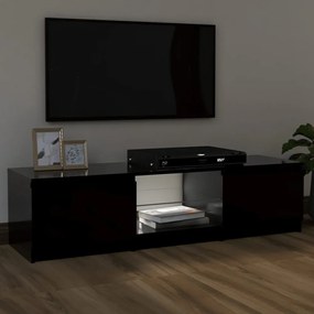fekete TV-szekrény LED lámpákkal 120 x 30 x 35,5 cm