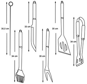 9 részes grill eszköz készlet táskában