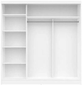 ARIS Gardróbszekrény Fehér Színben 205 cm