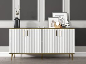 Poly komód, fehér, 150 cm