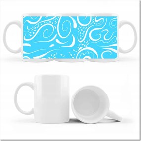 Nyomott mintás bögre Kék csíkos