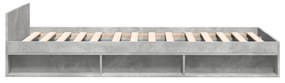 betonszürke szerelt fa ágykeret fiókkal 90 x 190 cm