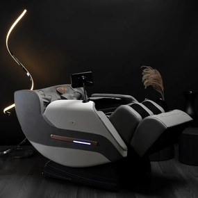 Masszázsfotel Szürke Eco-bőr Kárpittal. VX MAX