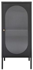 Adelaide vitrin, fekete, 1 hullámos üvegajtó 50x35x110 cm