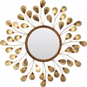 Fali dekoráció arany fém tükör levelek