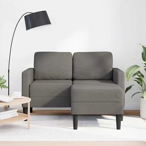 világosszürke vászon 2 üléses kanapé L-alakú kanapéval 125 cm