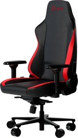 LORGAR Gamer szék, fém váz, multiblokk mechanizmus, 4D karfák, 5 csillagos alumínium láb, gázlift, szövet műbőr, fekete-piros
