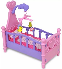 Rózsaszín + lila gyerek játék babaágy
