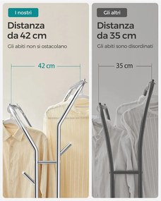 Gurulós ruhaállvány, ezüst 153x54x103cm