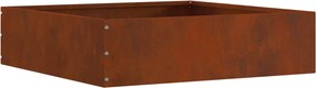 vidaXL Fűszegélyezés Rozsdás 50 x 50 x 13 cm Időjárásálló acél