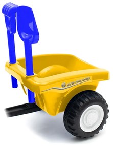 Gyerek jármű traktor utánfutóval és szerszámokkal Baby Mix New Holland sárga