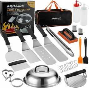 Grill tartozék szett 28db-os. Smash Burger Grill hamburger szerszámok