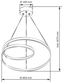 LED Csillár zsinóron ZEFIRA LED/52W/230V 4000K átm. 60 cm antracit