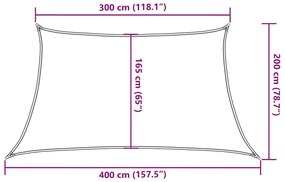 kék HDPE napvitorla 160 g/m² 3/4 x 2