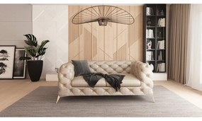 Bézs bársony kanapé 185 cm Chelsea – Ropez