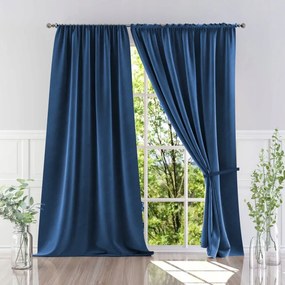 Modern szalagfüggöny Velvet sötétkék 135x245cm