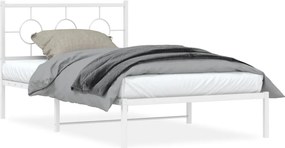 vidaXL fehér fém ágykeret fej- és lábtámlával 107 x 203 cm