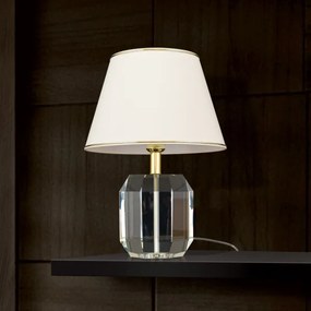 Orion LA 4-1208- Asztali lámpa ALEXIS 1xE27/60W/230V krémes/arany/átlátszó