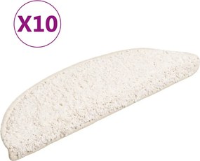 vidaXL 10 db fehér félkör alakú lépcsőszőnyeg 56 x 17 x 3 cm