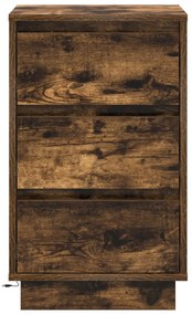 éjjeli szekrény LED-füstölt tölgy 39x34.5x65 cm szerelt fa