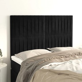 4 db fekete bársony fejtámla 72 x 5 x 78/88 cm