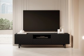 Scalia II 190 2K1SZ TV-szekrény nyitott polccal - fekete matt / fekete lábak