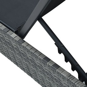 Napozóágy Szürke 60x200x27 cm Polirattan