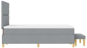 Box Spring Ágy matraccal és paddal Világosszürke 120x190 cm Szövet