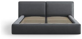 Sötétszürke kárpitozott franciaágy tárolóhellyel, ágyráccsal 180x200 cm Arendal – Cosmopolitan Design