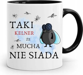 Pincérnek Bögre Fekete Legyek Nem Ülnek Ajándék Nyomtatott Fotóval