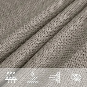 világosszürke négyszögletű HDPE napvitorla 160 g/m² 2,5x4 m