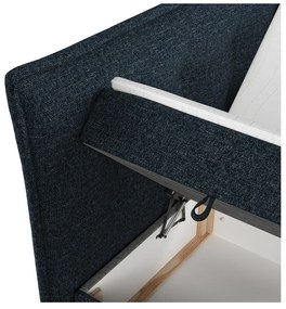 Sötétkék ágyneműtartós boxspring ágy 140x200 cm Sinai – Maison de Rêve