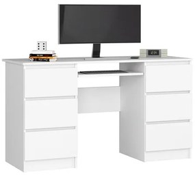 Számítógép asztal A-11 - fehér/fehér fényű