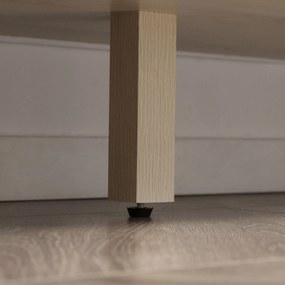 HOMCOM Rattan Tároló Szekrény Kígyós Hatású Ajtókkal, Állítható Polcokkal, Tárolószekrény nappaliba, konyhába, hálószobába, 136 x 41 x 70 cm, Természe