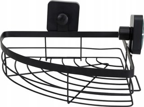 Fürdőszobai Polc Zuhany alá Sarok 22x22x9.5cm Fekete Tapadókorongos