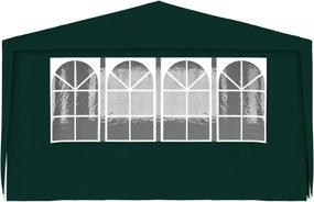 zöld rendezvénysátor oldalfalakkal 4 x 6 m 90 g/m²