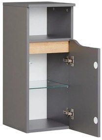 Szürke alacsony fürdőszoba szekrény 30x72 cm Set 357 - Pelipal